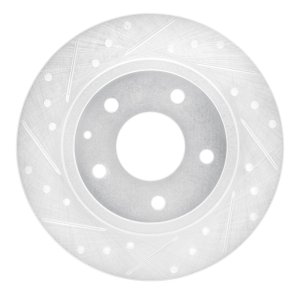 Mazda 6 Brake Rotor (1) - Rear Left - R1 Concepts - Drilled & Slotted - Silver - `14-`21